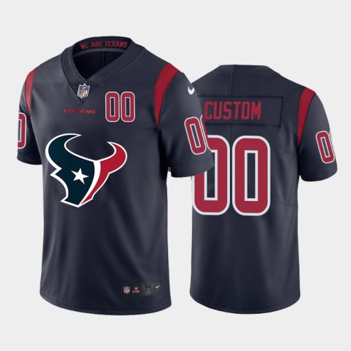 Custom Houston Texans Navy Team Big Logo Number Color Rush Limited Jersey