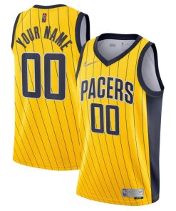 Custom Indiana Pacers Active Player Gold Earned Edition Swingman Stitched Jersey