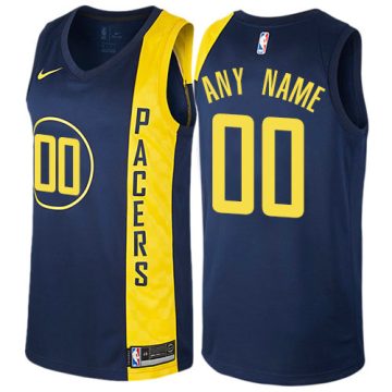 Custom Indiana Pacers Navy Blue City Edition Jersey