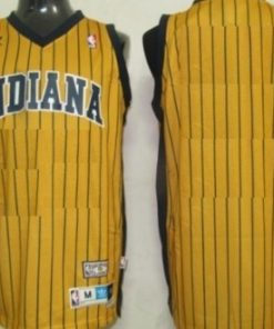 Custom Indiana Pacers Yellow Pinstripe Throwback Jersey