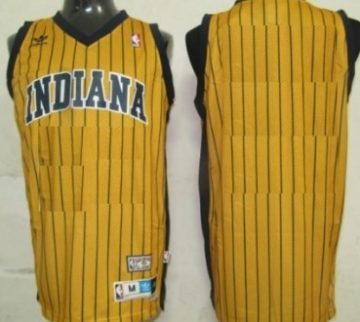 Custom Indiana Pacers Yellow Pinstripe Throwback Jersey