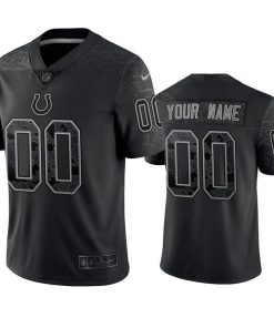 Custom Indianapolis Colts Active Player Black Reflective Limited Stitched Football Jersey