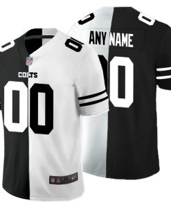 Custom Indianapolis Colts Black And White Split Vapor Untouchable Limited Jersey