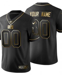 Custom Indianapolis Colts Black Golden Limited NFL 100 Jersey