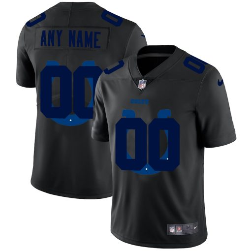 Custom Indianapolis Colts Team Logo Dual Overlap Limited NFL Jersey Black