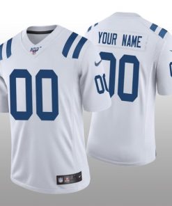 Custom Indianapolis Colts White Vapor Limited 100th Season Jersey