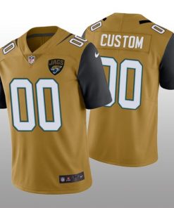 Custom Jacksonville Jaguars Gold Color Rush Limited Jersey