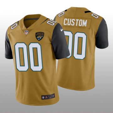 Custom Jacksonville Jaguars Gold Color Rush Limited Jersey