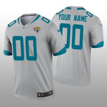 Custom Jacksonville Jaguars Silver Inverted Legend Jersey