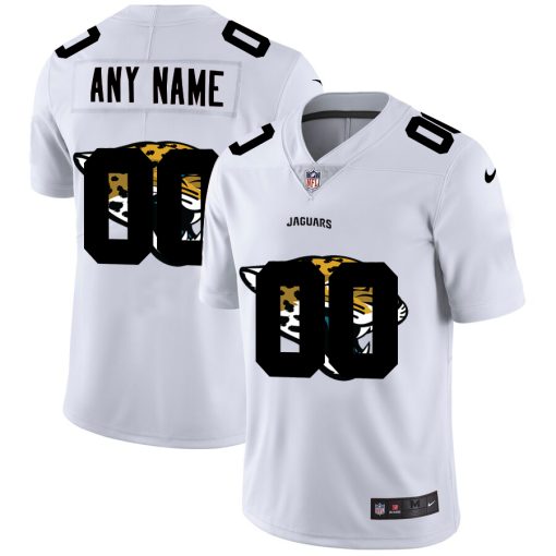 Custom Jacksonville Jaguars White Team Big Logo Vapor Untouchable Limited Jersey