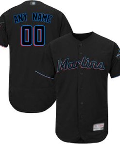 Custom Jersey Black Baseball Alternate Miami Marlins Flex Base