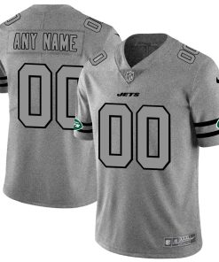 Custom Jets 2019 Gray Gridiron Gray Vapor Untouchable Limited Jersey
