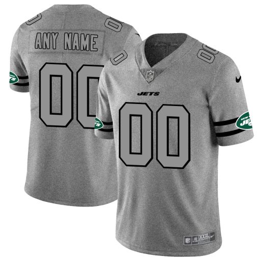 Custom Jets 2019 Gray Gridiron Gray Vapor Untouchable Limited Jersey