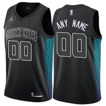 Custom Jordan Charlotte Hornets City Edition Black Jersey