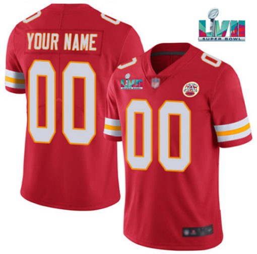 Custom Kansas City Chiefs Active Player Red Super Bowl Lvii Patch Vapor Untouchable Limited Stitched Jersey