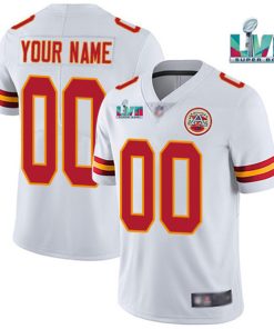 Custom Kansas City Chiefs Active Player White Super Bowl Lvii Patch Vapor Untouchable Limited Stitched Jersey