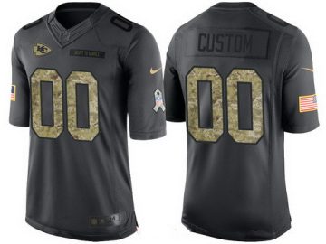 Custom Kansas City Chiefs Anthracite Camo 2016 Salute To Service Veterans Day NFL Limited Jersey