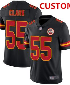 Custom Kansas City Chiefs Black Stitched NFL Limited Rush Jersey