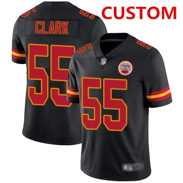 Custom Kansas City Chiefs Black Stitched NFL Limited Rush Jersey