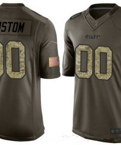 Custom Kansas City Chiefs Olive Camo Salute To Service Veterans Day NFL Limited Jersey