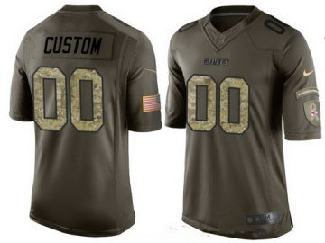 Custom Kansas City Chiefs Olive Camo Salute To Service Veterans Day NFL Limited Jersey