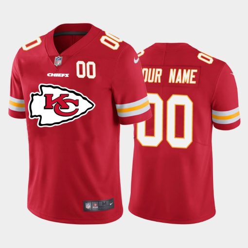 Custom Kansas City Chiefs Red Team Big Logo Number Vapor Untouchable Limited Jersey