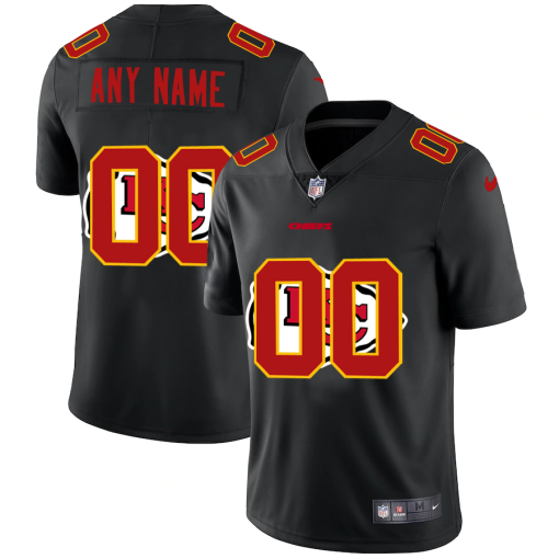 Custom Kansas City Chiefs Team Logo Dual Overlap Limited NFL Jersey Black