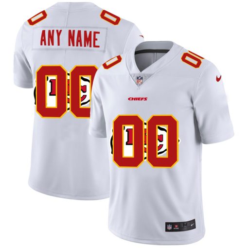 Custom Kansas City Chiefs White Team Big Logo Vapor Untouchable Limited Jersey