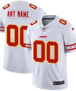 Custom Kansas City Chiefs White Team Logo Vapor Limited NFLl Jersey