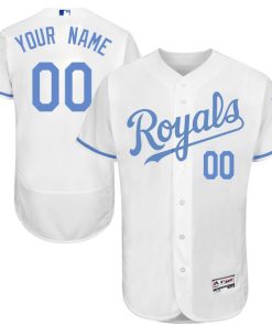 Custom Kansas City Royals 2016 Fathers Day Fashion White Flexbase Collection Jersey