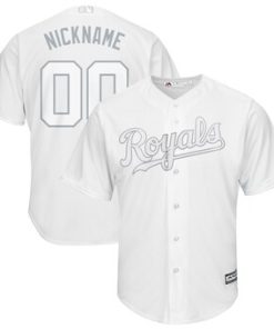 Custom Kansas City Royals 2019 Players' Weekend Cool Base Roster White Jersey