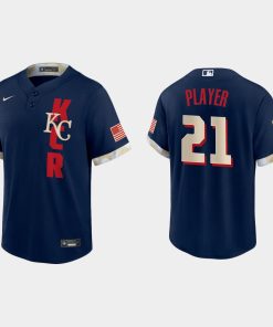 Custom Kansas City Royals 2021 All-star Game Cool Base Jersey Navy