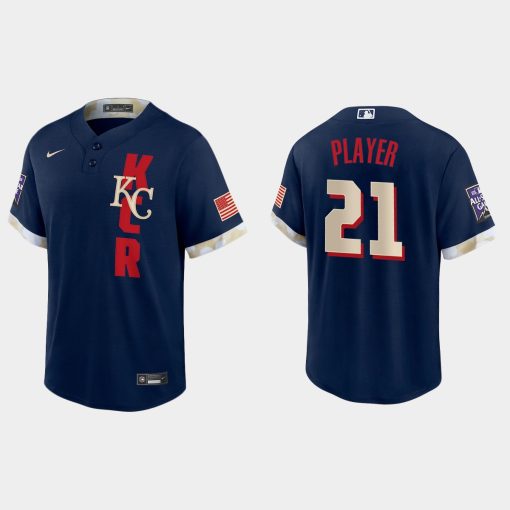 Custom Kansas City Royals 2021 All-star Game Cool Base Jersey Navy