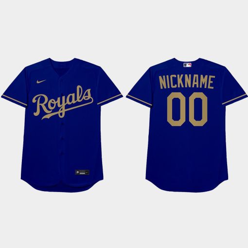 Custom Kansas City Royals 2021 Players' Weekend Nickname Jersey Blue