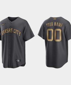 Custom Kansas City Royals 2022 All-star Game Cool Base Jersey Charcoal