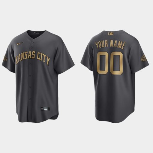 Custom Kansas City Royals 2022 All-star Game Cool Base Jersey Charcoal