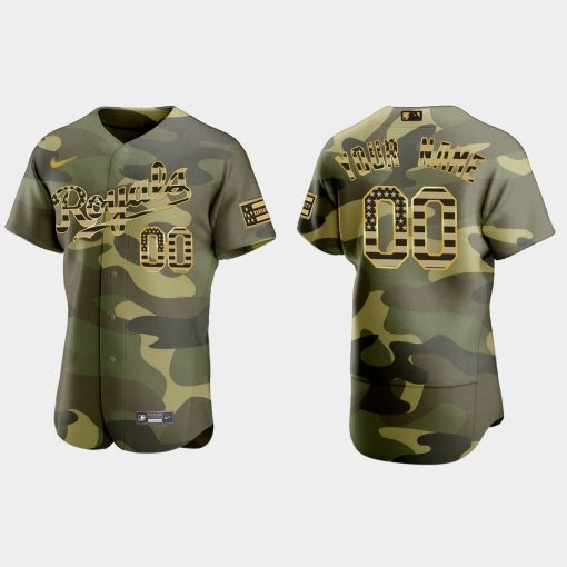 Custom Kansas City Royals 2022 Armed Forces Day Flex Base Jersey Camo