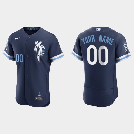 Custom Kansas City Royals 2022 City Connect Flex Base Jersey Navy