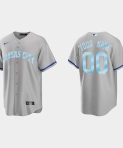Custom Kansas City Royals 2022 Father's Day Gift Cool Base Jersey Gray