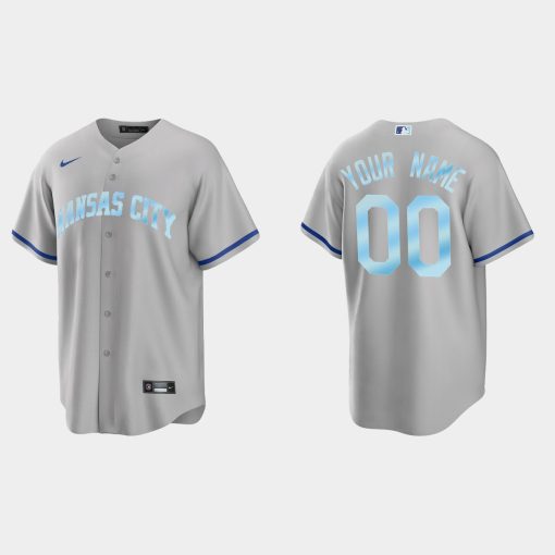 Custom Kansas City Royals 2022 Father's Day Gift Cool Base Jersey Gray