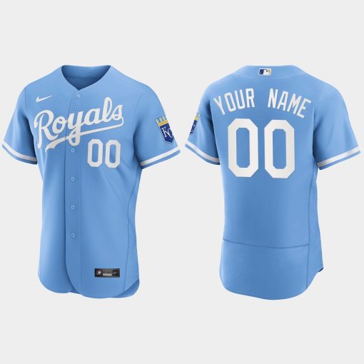 Custom Kansas City Royals 2022 Flex Base Jersey Powder Blue