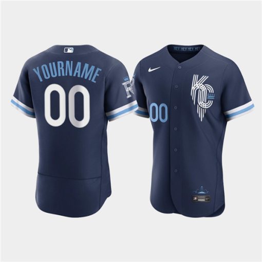 Custom Kansas City Royals 2022 Navy City Connect Stitched Baseball Jersey