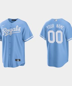 Custom Kansas City Royals Cool Base Alternate Jersey Blue