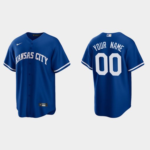 Custom Kansas City Royals Cool Base Alternate Jersey Royal