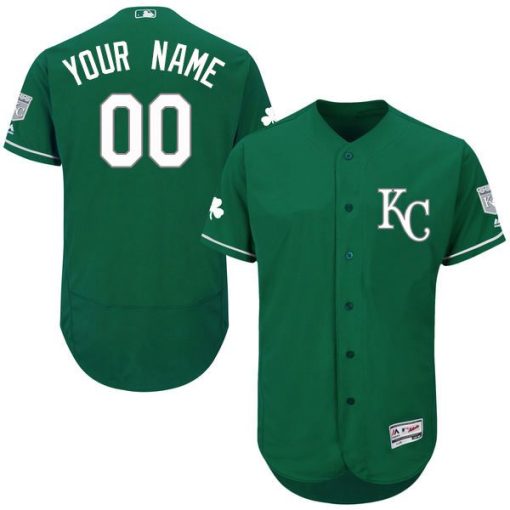 Custom Kansas City Royals Green Celtic Flexbase Collection Jersey