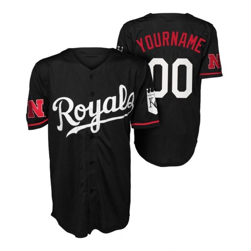 Custom Kansas City Royals Huskers Night Jersey Black