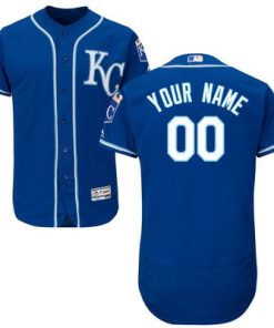 Custom Kansas City Royals Navy Blue Kc 2016 Flexbase Collection Baseball Jersey