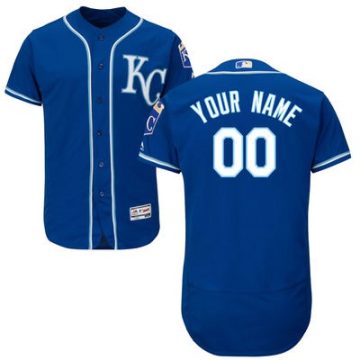Custom Kansas City Royals Navy Blue Kc 2016 Flexbase Collection Baseball Jersey