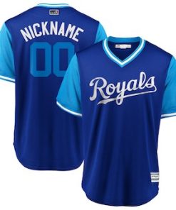 Custom Kansas City Royals Royal 2018 Players' Weekend Cool Base Jersey