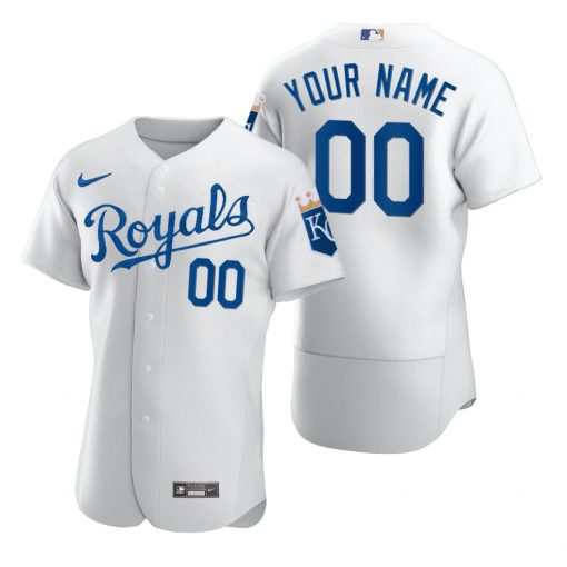 Custom Kansas City Royals White 2020 Flex Base Jersey